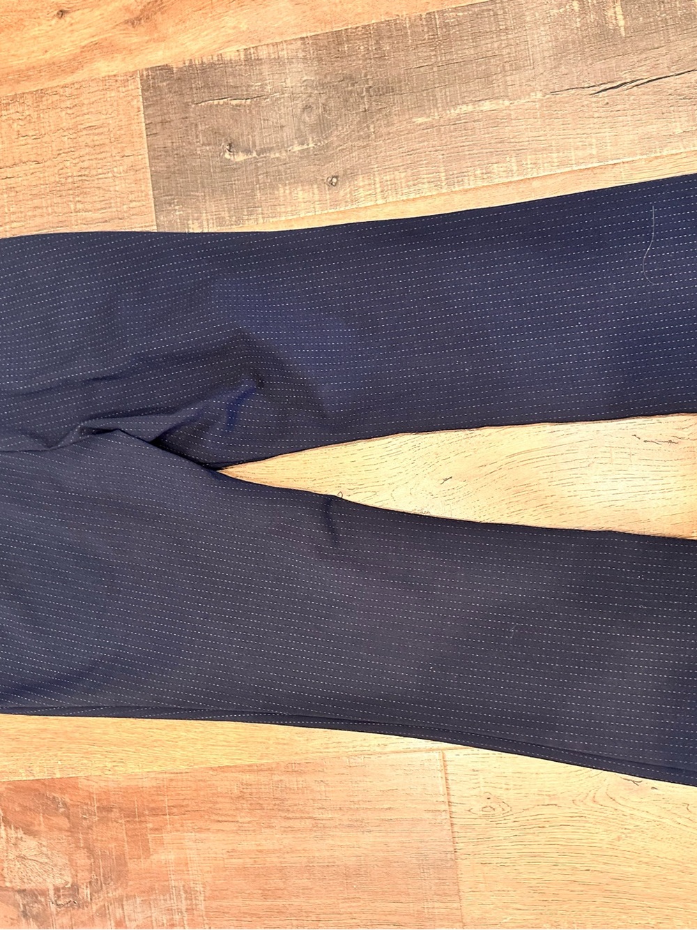 Amanda +chelsea ponte knit Navy Pinstripe Pant & Blazer Set jacket M pants 8 - Picture 9 of 10